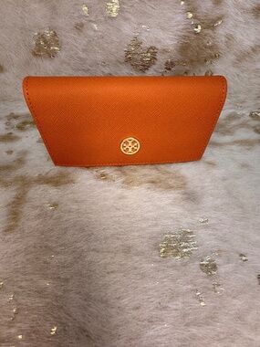 Tory Burch Large Orange Magnetic Sunglasses Eyeglasses Case LG